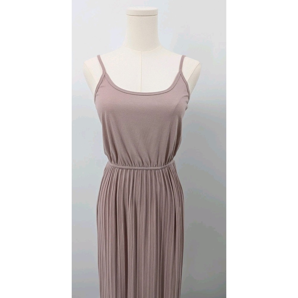 Oak + Fort Pleated Neutral Pink‎ Midi Tank Dress Size S Lightweight Minimalist